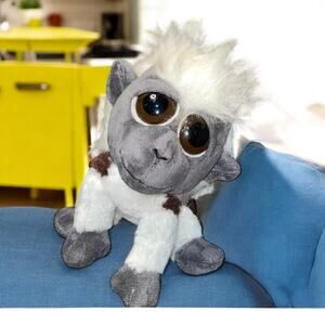 Rinco Monkey Chimpanzee Plush 9" Big Eyes Stuffed Animal Gray Brown Baby Gift OS